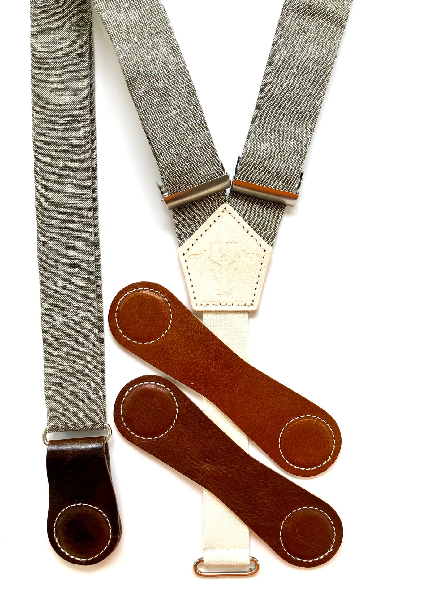 Women's Magnetic Clasp Linen Suspenders – Handmade Vintage-Inspired Fashion by Stratton Suspender Co.
