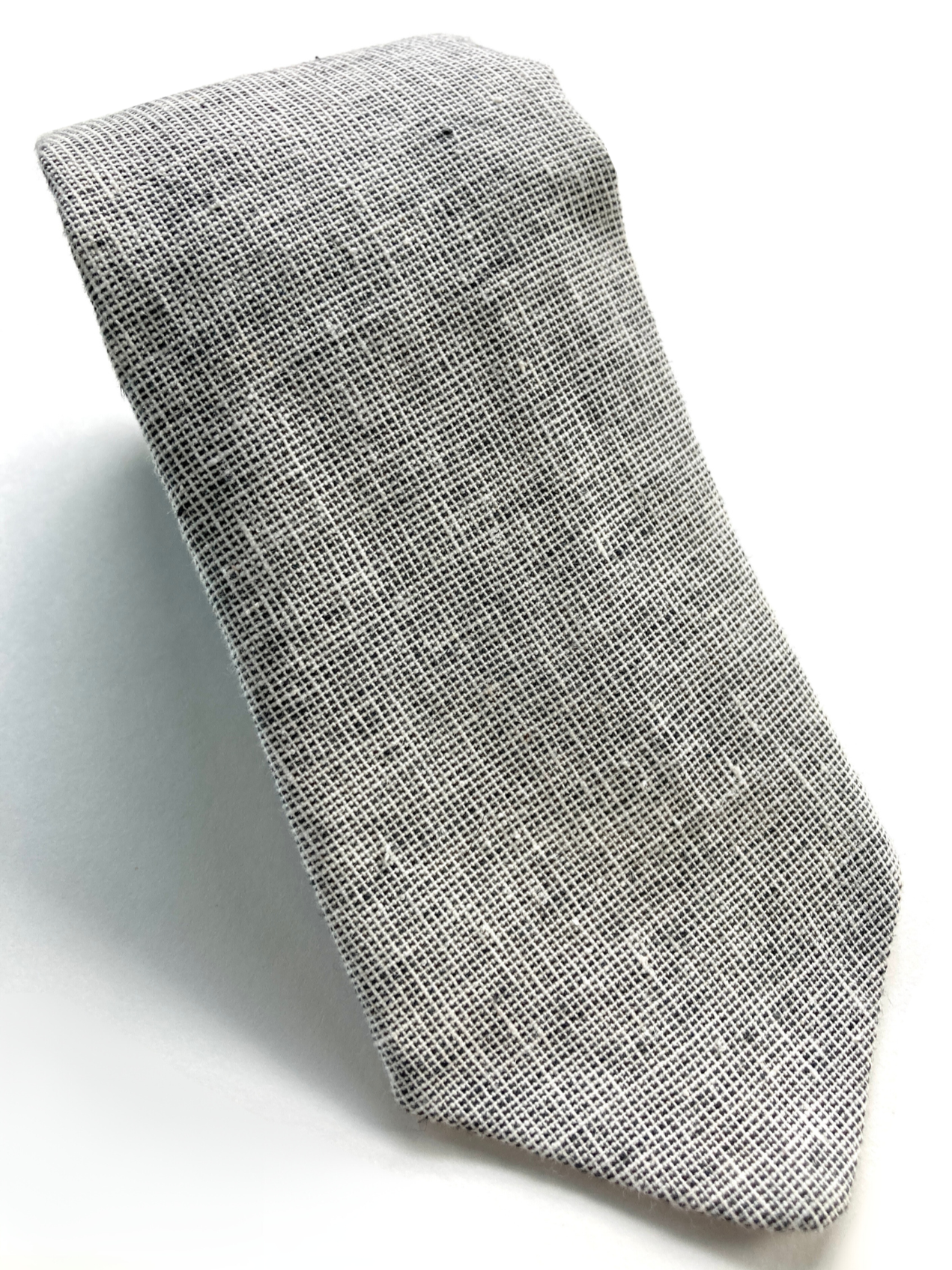Charcoal Matching Linen Tie and Button-On Suspender Gift Set