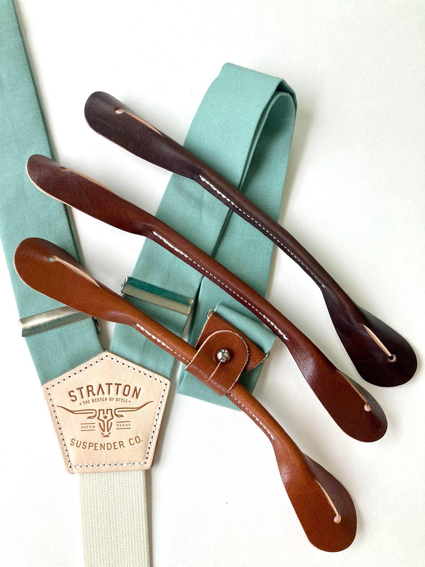 Wedding Sage Linen Button-On Suspenders Set - Summer 2023
