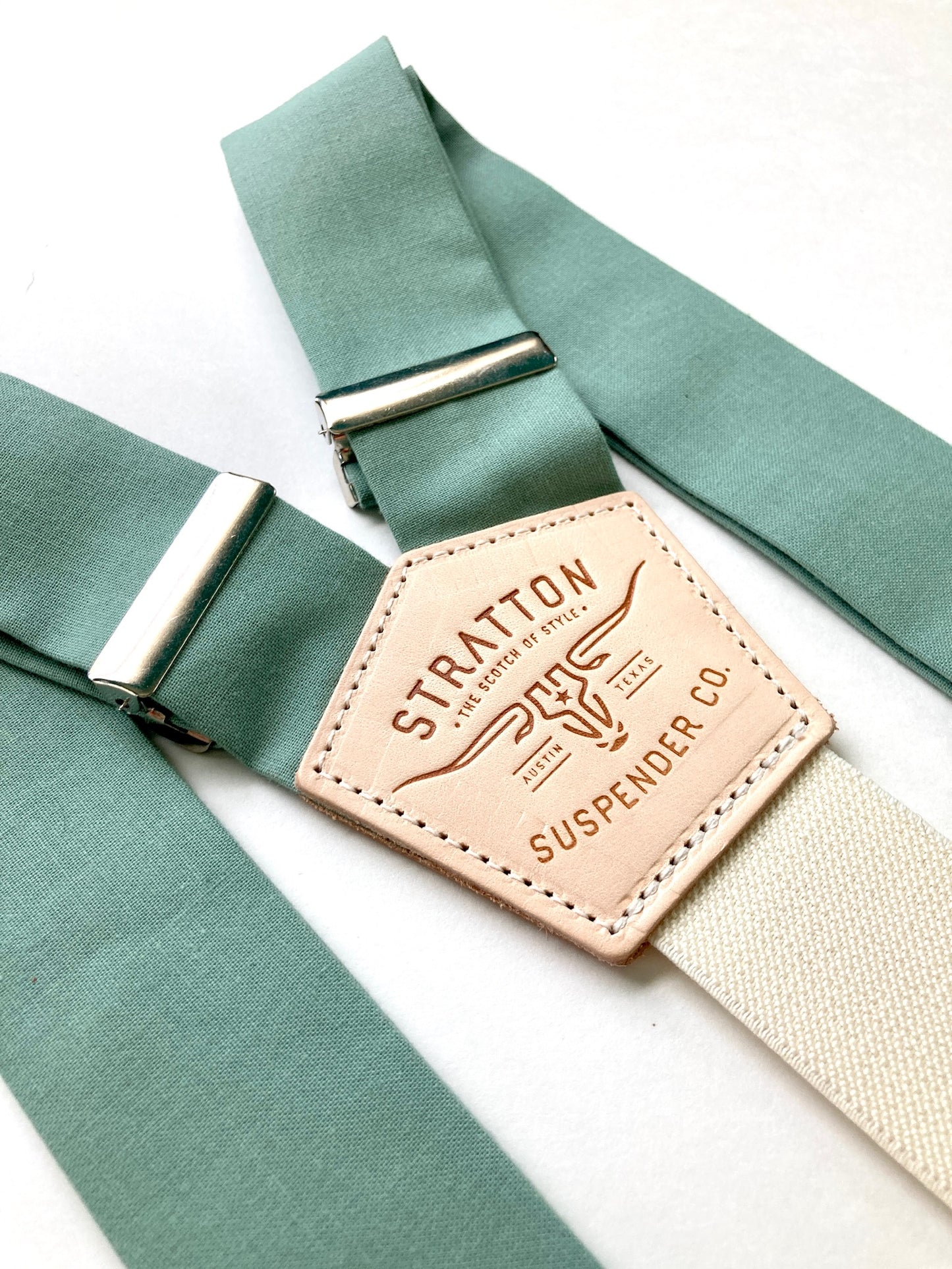 Wedding Sage Linen Button-On Suspenders Set - Summer 2023