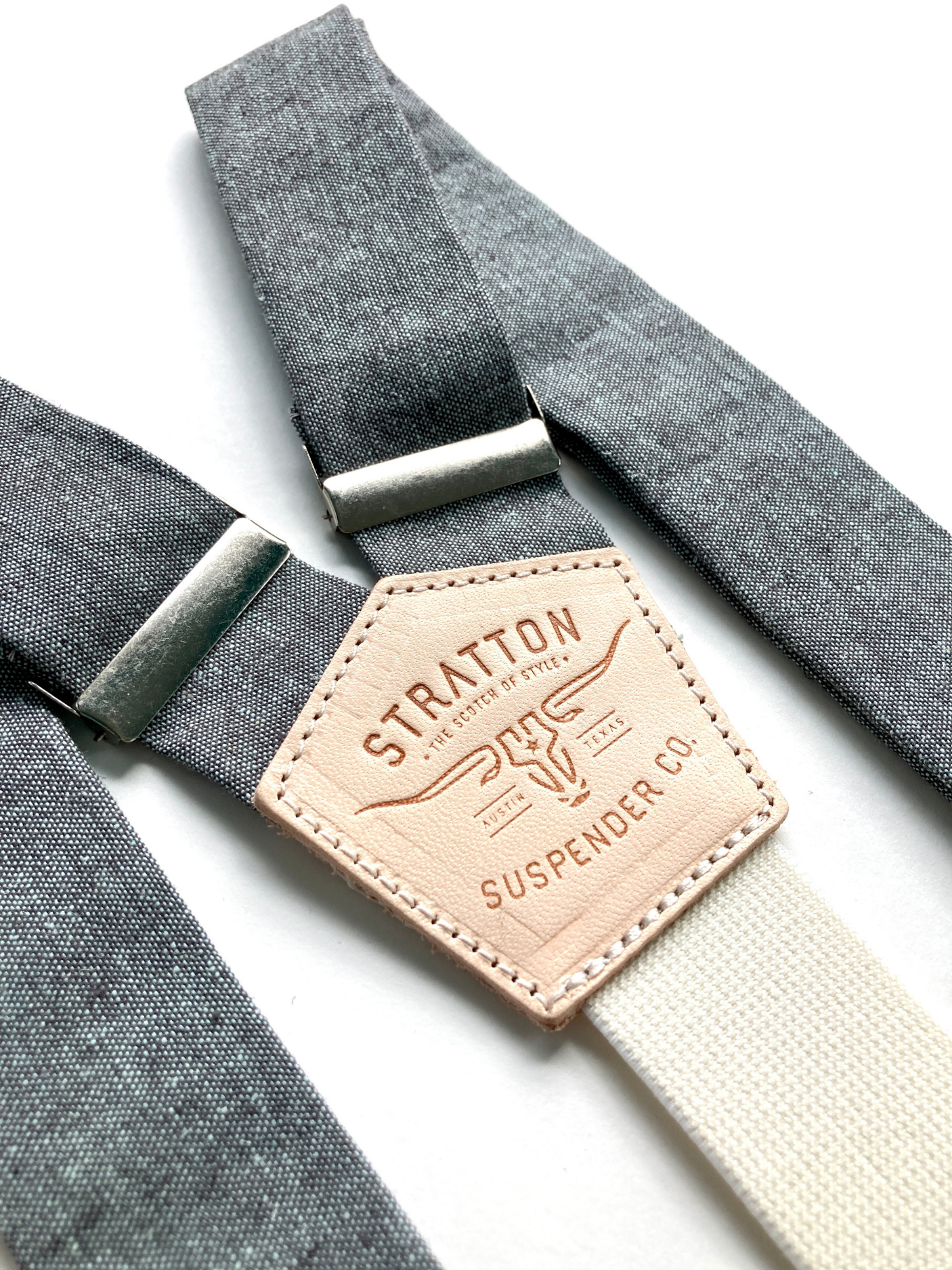 Shale Matching Linen Tie and Button-On Suspender Gift Set