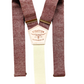 Rust Maroon Linen Suspenders with Leather Magnetic Clasps – Handmade in USA