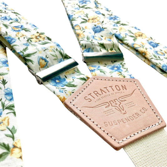 Stratton Suspenders Cream Floral Straps of the Limited Edition 1880 Vintage Collection