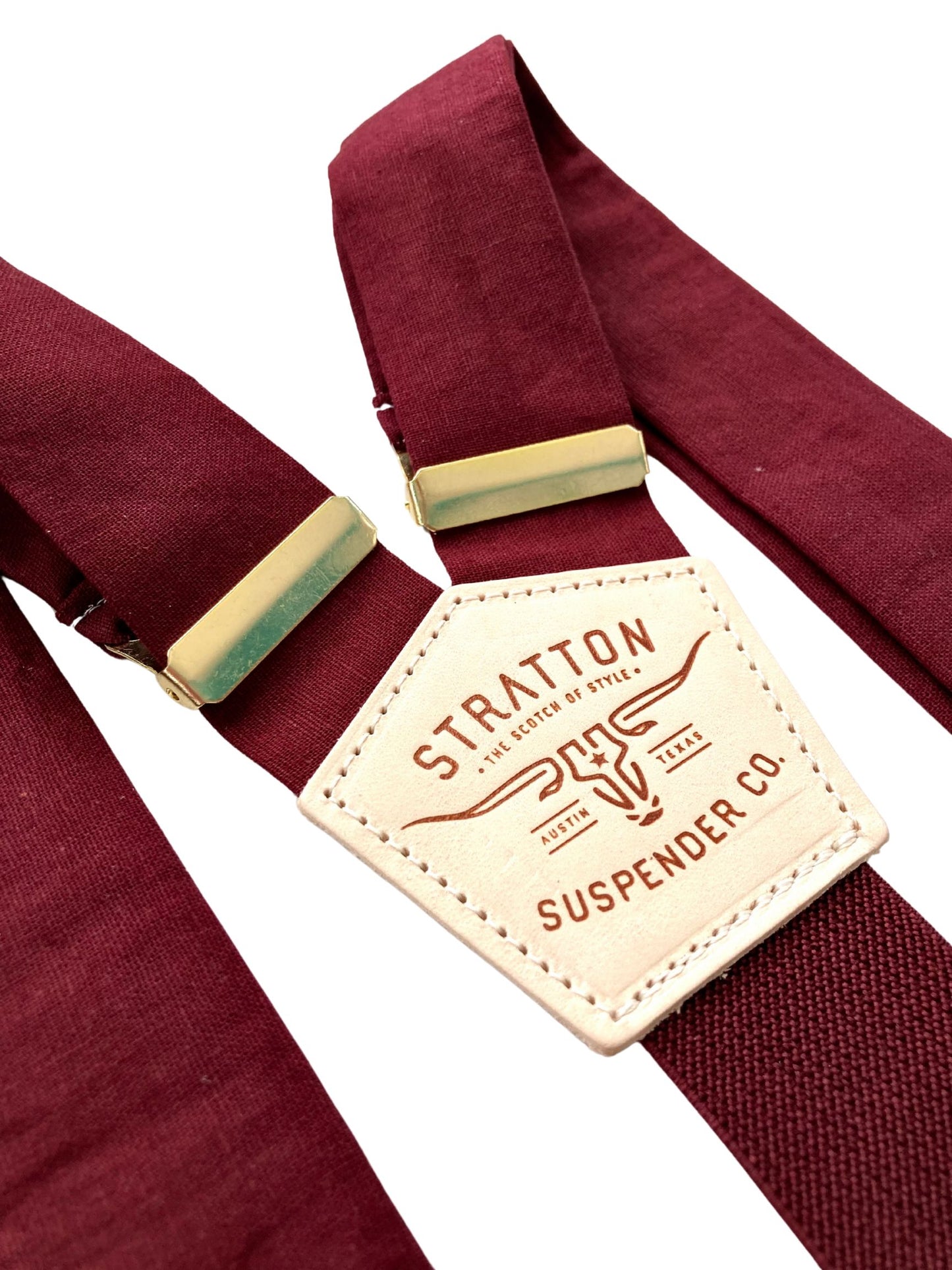 Bordeaux Linen Wedding Suspenders – Handmade Button-On Braces with Burgundy Back Strap