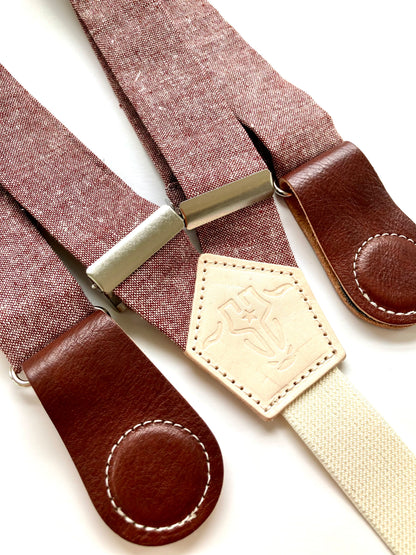 Women's Magnetic Clasp Linen Suspenders – Handmade Vintage-Inspired Fashion by Stratton Suspender Co.
