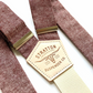 Rust Maroon Linen Button-On Suspenders – Handmade in Texas | Wedding Braces for Groomsmen & Vintage Heritage Formalwear