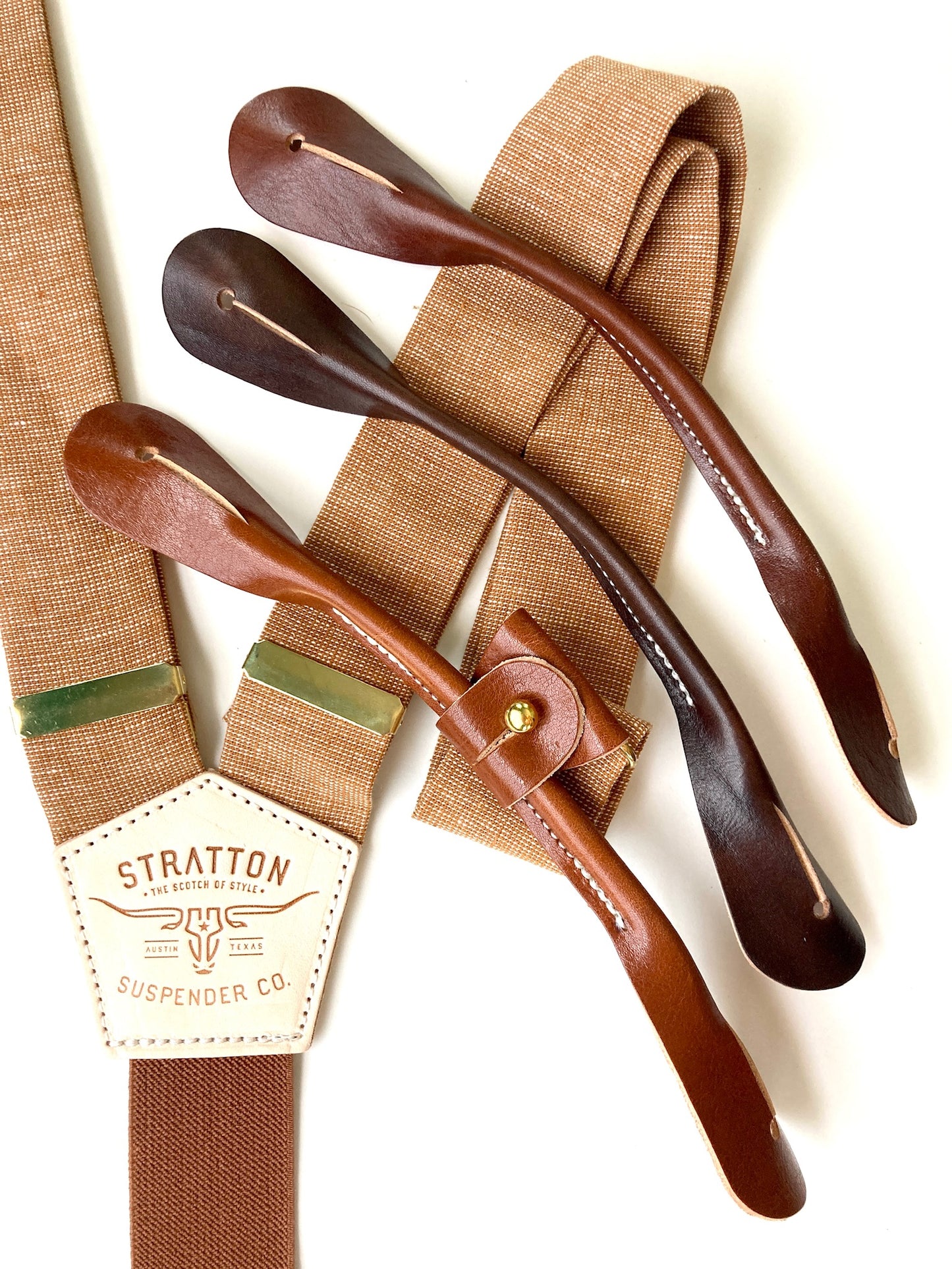 Special Edition Monochromatic Roasted Pecan Button-On Suspenders - Stratton Suspender Co. 2023 Edition
