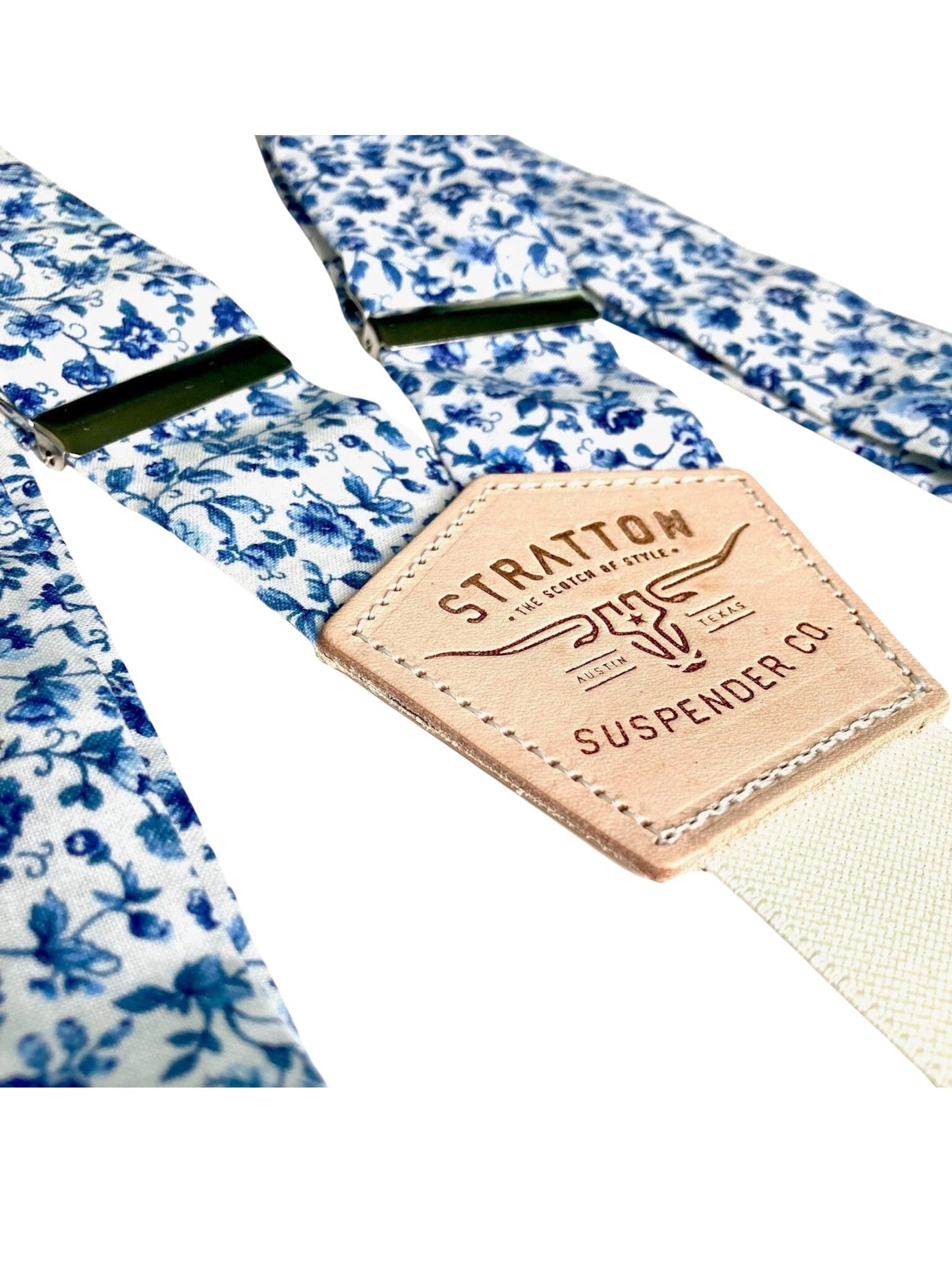 Stratton Suspenders in Blue Summertime Floral 