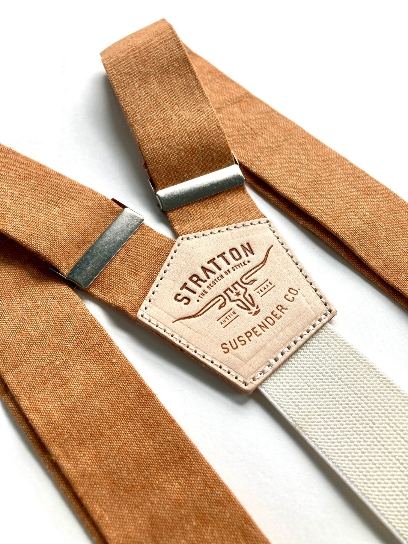 Burnt Orange Matching Tie and Button-On Suspender Gift Set