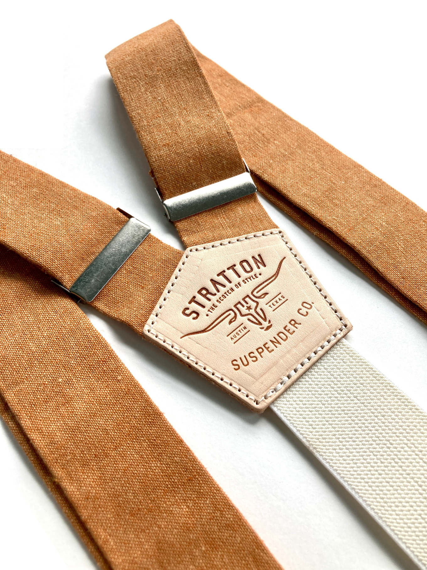 Burnt Orange BUTTON-ON Suspenders Set