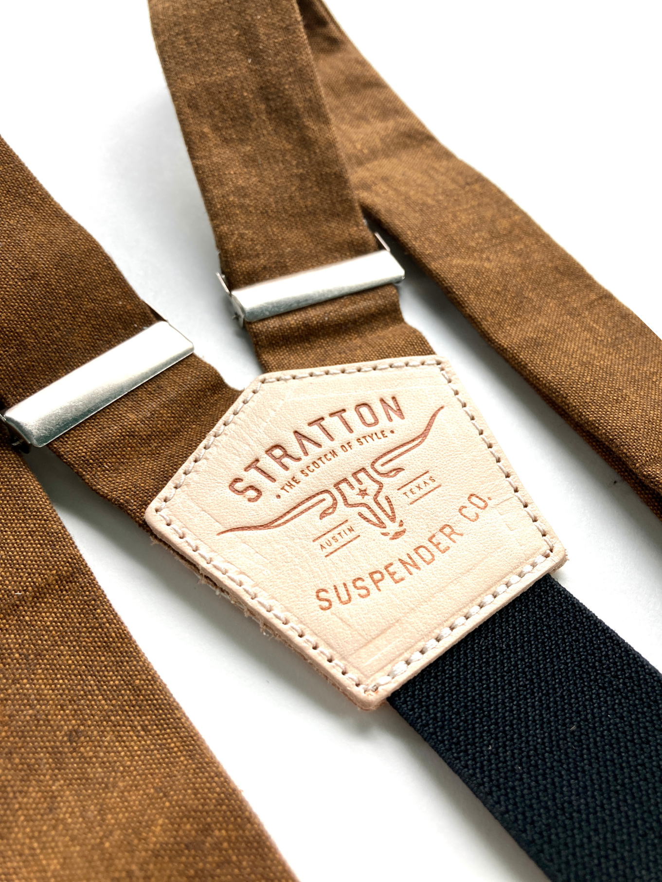Cinnamon Matching Linen Tie and Button-On Suspender Gift Set