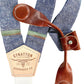 Stratton Suspenders in Blue Bonnet Blue Linen Paired with Cognac Pontedero Leather Magnetic Clasps