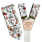pink and orange floral suspenders for fall weddings and matching tie