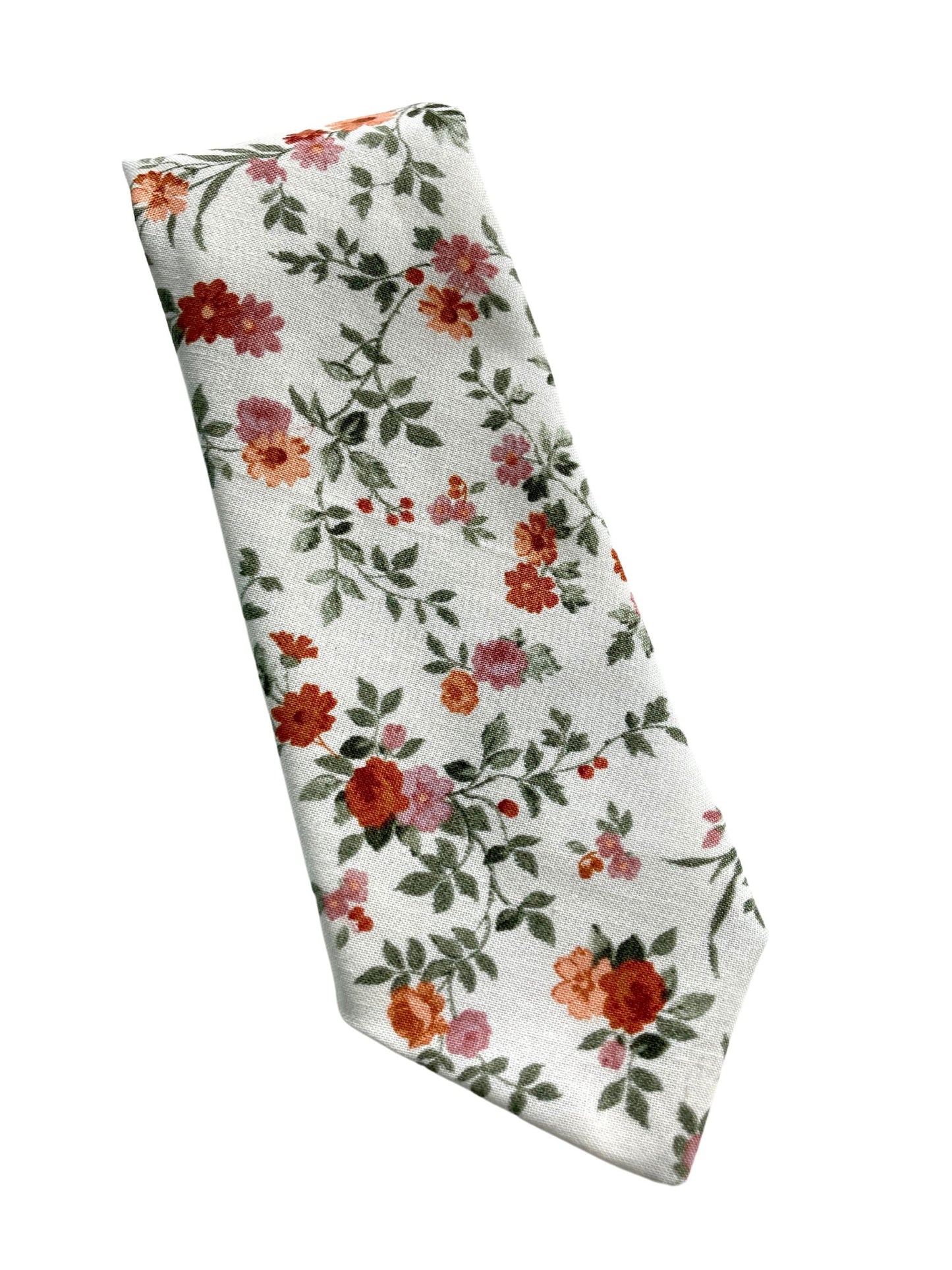 pink and orange floral neck tie for weddings