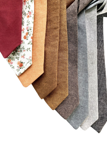Fall neutral toned neck ties for weddings