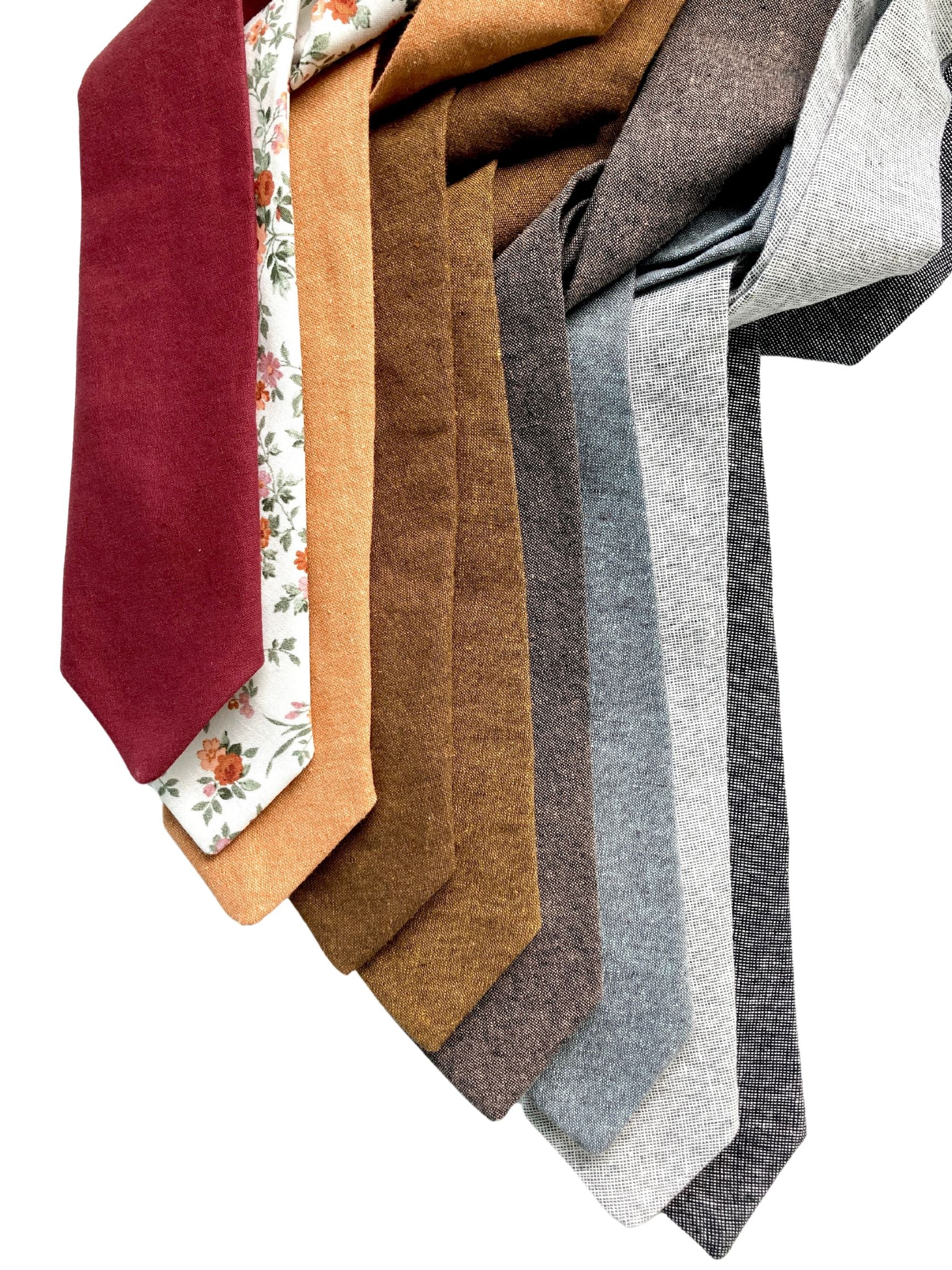 Winter Wedding Neck Ties from Stratton Suspender Co. Grey, Black, Shale, Espresso, Cinnamon, Copper, Burnt Orange, Floral, and Red Wine