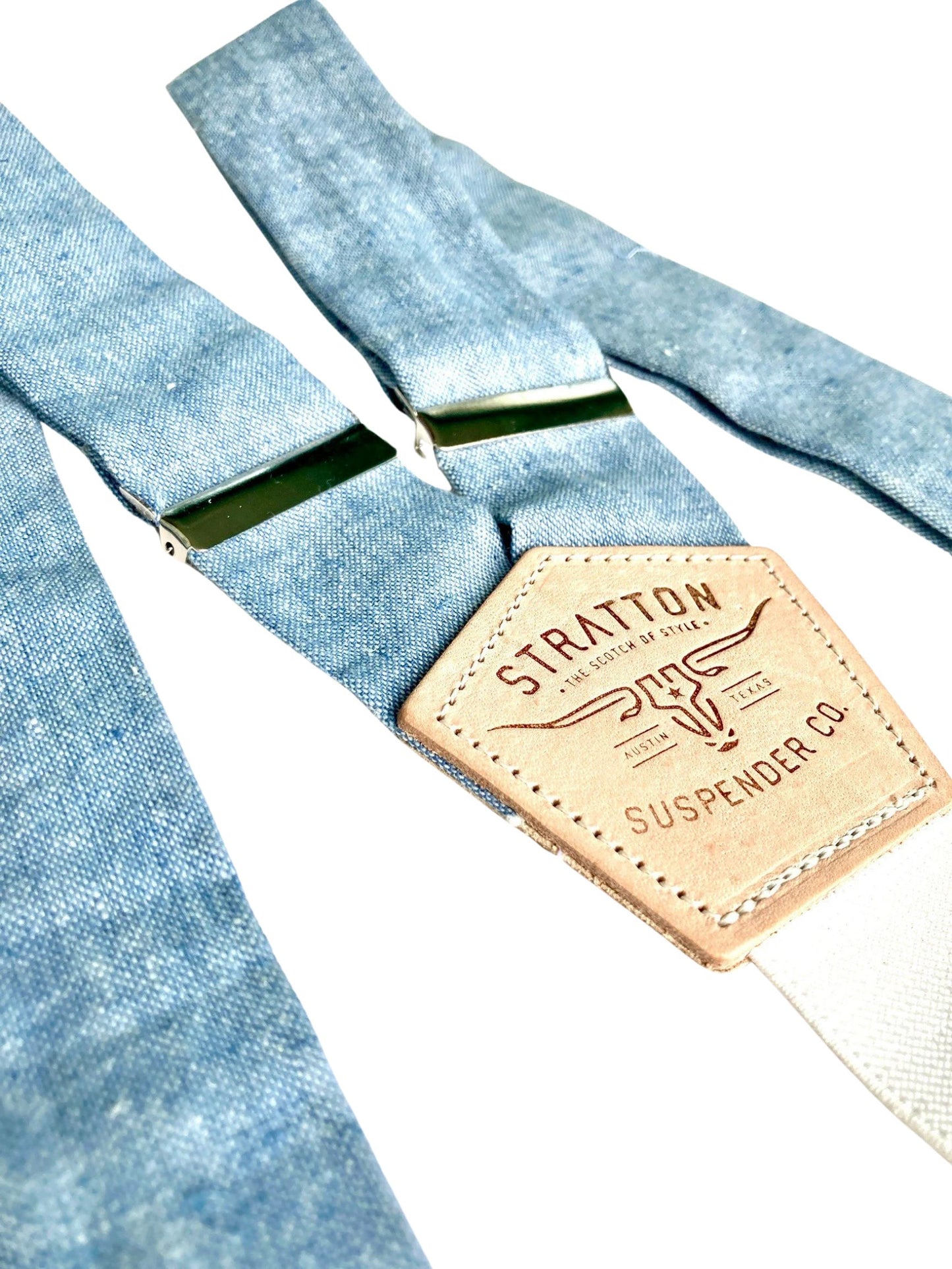 Stratton Suspender Co. Set in Light Blue Linen