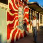 Stratton Suspenders Austin Texas Willie Nelson For President Wall Painting Blue Linen with Cognac Clasps