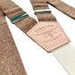 Nutmeg Brown Linen Suspenders with Vintage Cream Back Strap – Handmade Button-On Braces for Rustic Weddings and Groomsmen Gifts. Ethically Crafted in Texas for Heritage American Menswear.