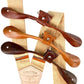 Stratton Suspender Co. Button On Set in El Paso Orange Linen featuring Tan, Cognac, and Chocolate Italian Pontedero Leather