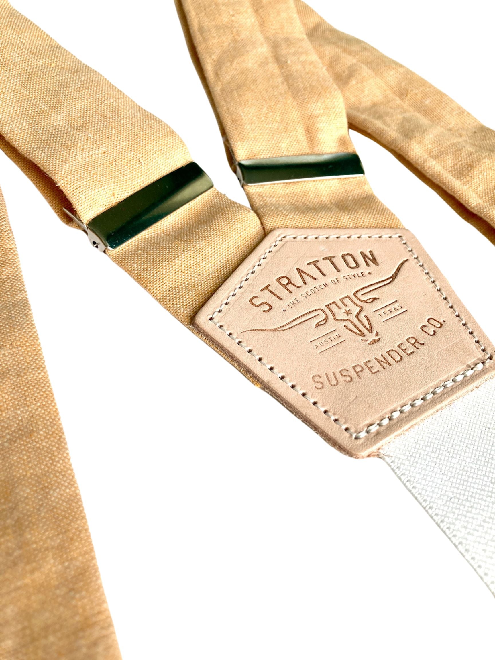 Stratton Suspenders in El Paso Sunset Orange Linen