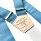 Prairie Sky Blue Wedding Suspenders Vintage Linen Suspenders