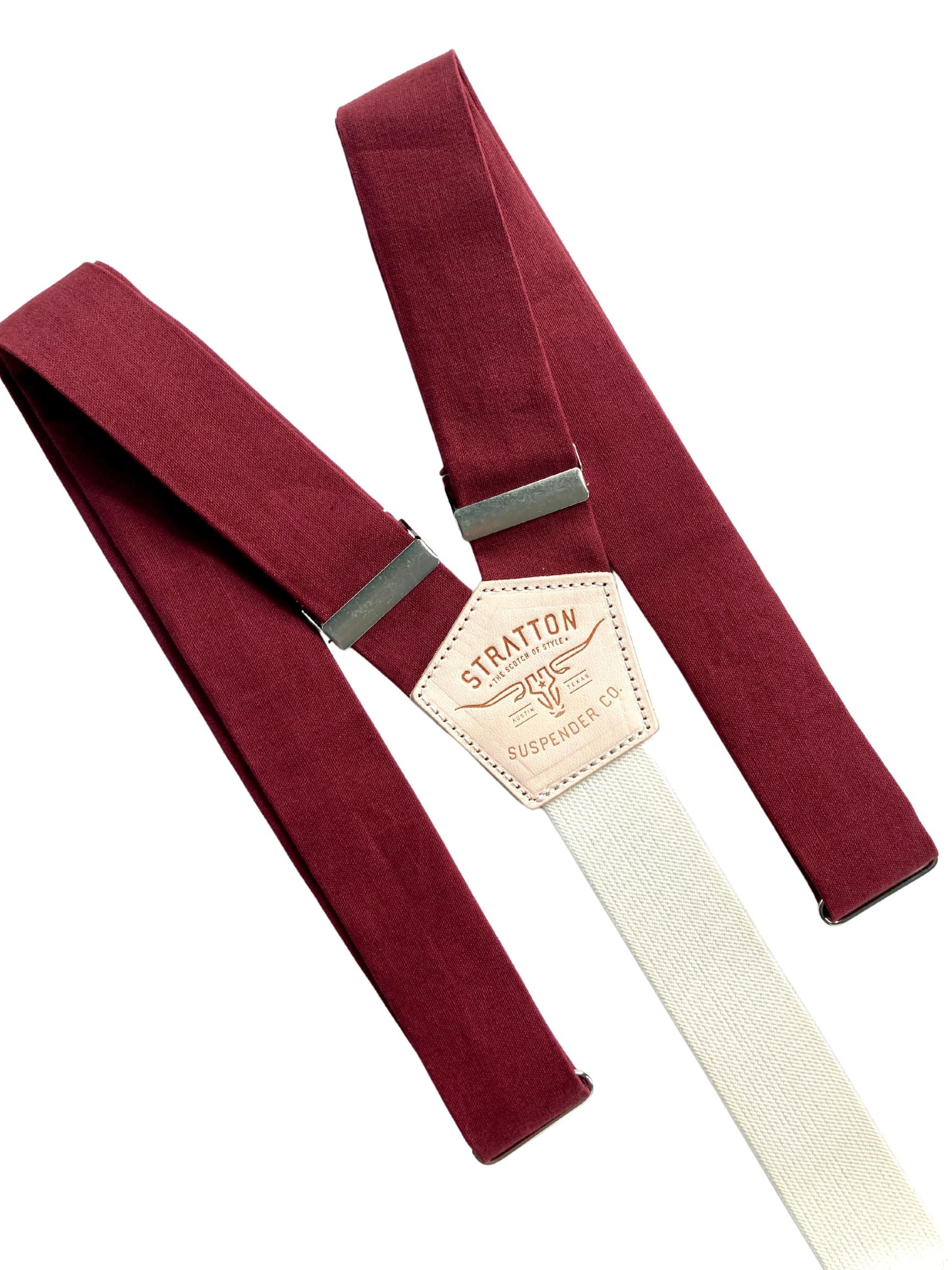 Red Wine Suspender Straps for Groomsmen for Wine Wedding Theme