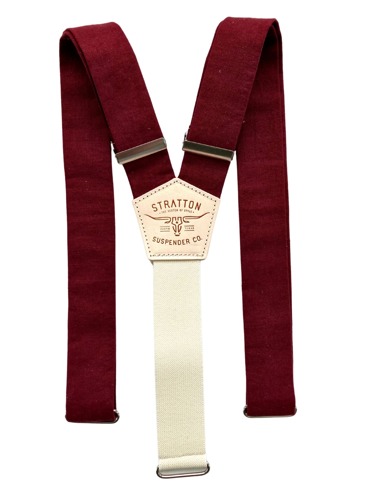 Burgundy Linen Wedding Suspenders – Handmade Button-On Braces for Groomsmen & Formalwear