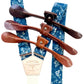 Prussian Blue Floral Linen Wedding Suspenders – Handcrafted Elegance with Italian Leather