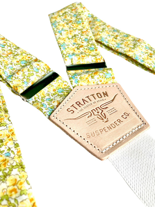 Stratton Suspenders in Summertime Yellow Floral