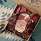 Cherry Red Wedding Suspenders with Chocolate Leather Magnetic Clasps in Groomsmen Gift Box on Pendleton Wool | Heritage American Menswear