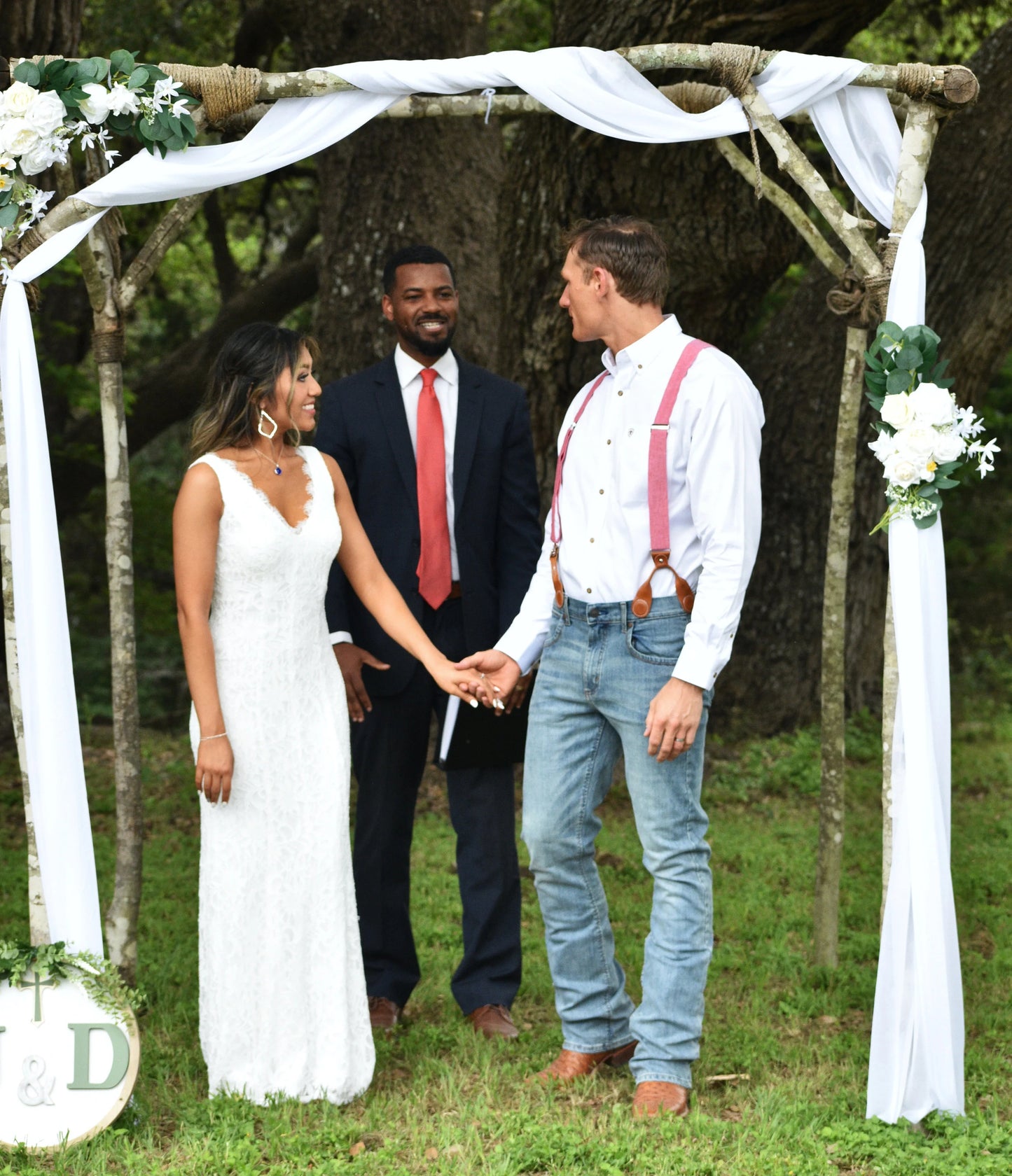 Cherry Red Wedding Suspenders with Leather Magnetic Clasps – Rustic Wedding in Luckenbach, Texas | Heritage American Menswear