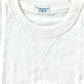 Close-up of Vintage Pre-War White T-Shirt by Stratton Suspender Co. showcasing heritage American craftsmanship, durable heavyweight fabric, and classic V-stitch detail. Ethically made for timeless menswear, inspired by 1940s workwear.