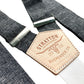 Pepper Black Woven Linen Button-On Suspenders – Handmade Vintage 1920s Wedding Suspenders for Grooms, Formal Attire, and Black Tie Events – Heritage American Craftsmanship
