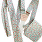 Tangerine Orange & Emerald Green Floral Suspenders with Matching Handmade Necktie and Handkerchief – Vintage-Inspired Wedding Set – Handmade in Texas