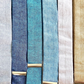 Turquoise linen suspenders compared to Charcoal Black, Steel Gray, Peacock, Light Blue, Dove Gray, Leather Tan, and Taupe suspender straps. Perfect for wedding and groomsmen styling. Handmade in USA.