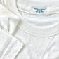 Close-up of the Vintage 1940s Heavyweight T-Shirt by Stratton Suspender Co in white, showcasing the ribbed collar, V-gusset stitching, and heritage construction. A durable, American-made classic inspired by 1940s workwear.