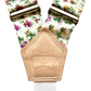 Floral cotton suspenders with leather patch detail stamped handmade in USA, handcrafted by Stratton Suspender Co.