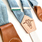 Pastel Blue Linen Women’s Suspenders with Magnetic Clasps – Handmade in Texas | Feminine Heritage Accessory for Work, School & Casual Outfits