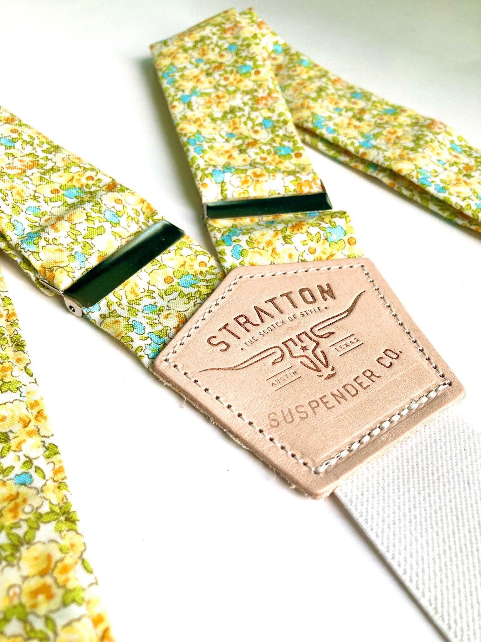Stratton Suspenders in Summertime Yellow Floral