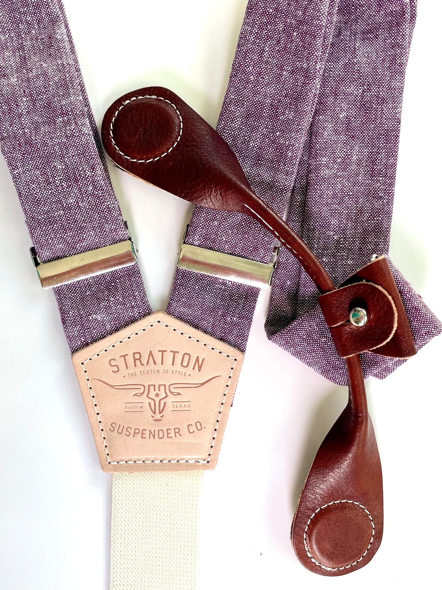 Purple Linen Suspenders Set - Fall Collection Stratton Suspender Co.