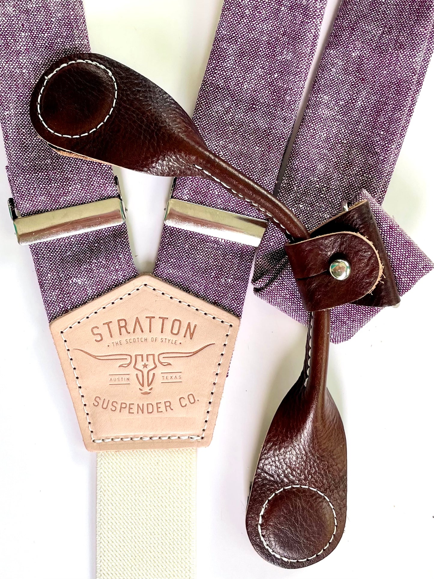 Purple Linen Suspenders Set - Fall Collection Stratton Suspender Co.