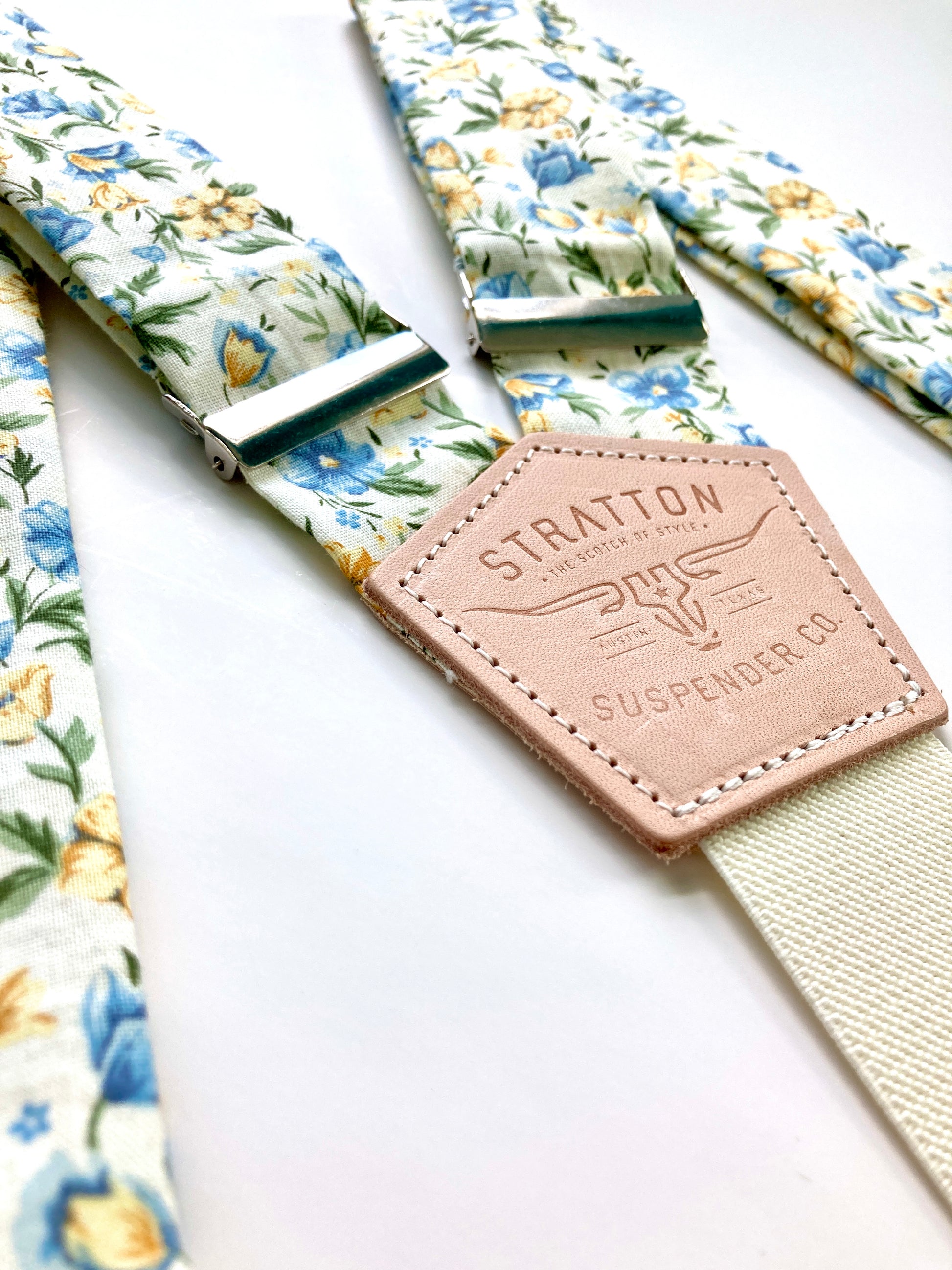 Stratton Suspenders Cream Floral Straps of the Limited Edition 1880 Vintage Collection