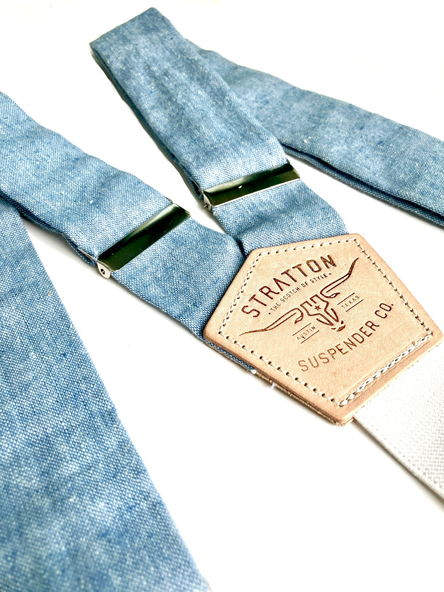 Stratton Suspender Co. Straps in Frio Blue Linen