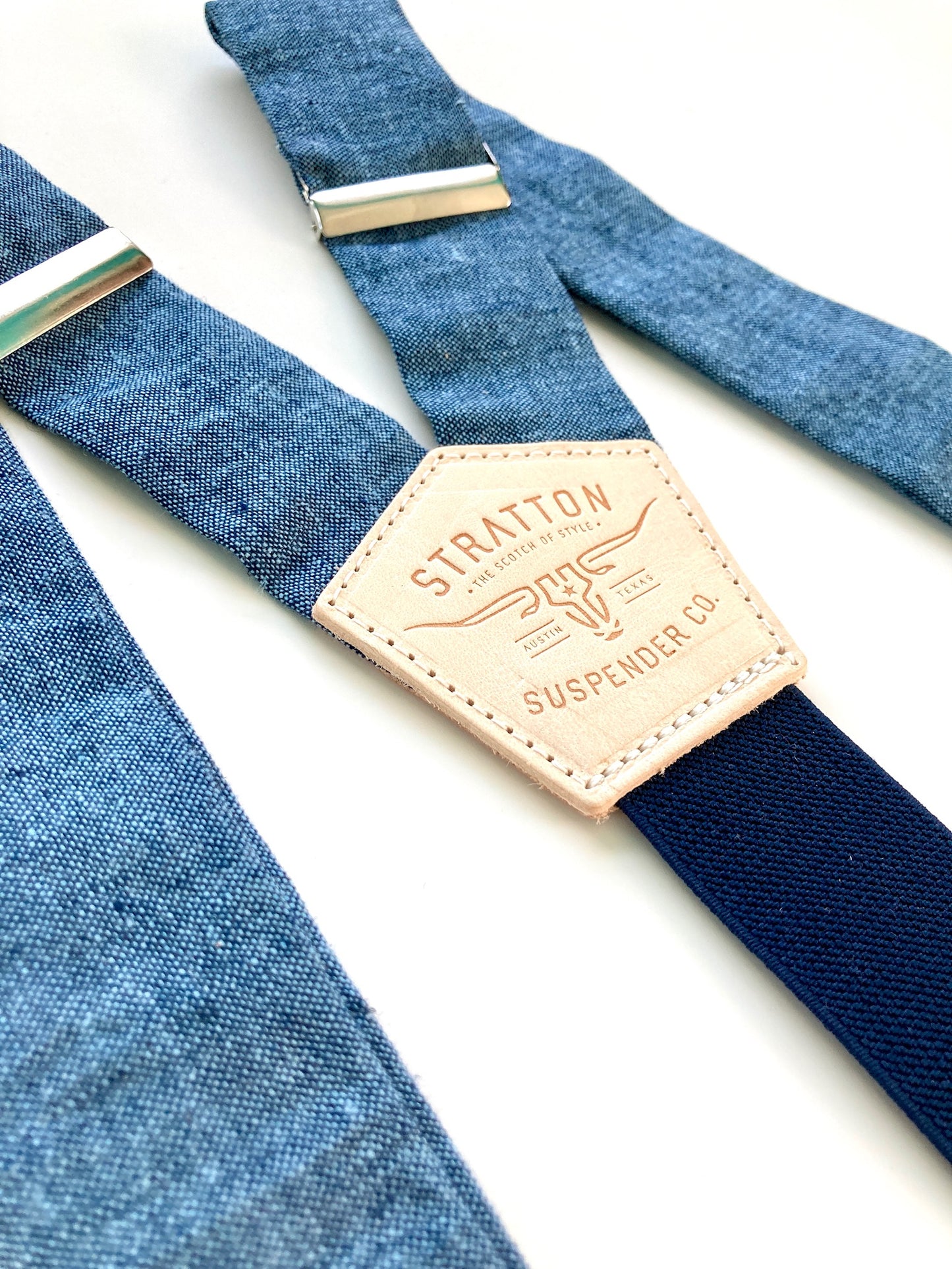 Peacock Linen Button On Suspenders Set - Spring Collection Stratton Suspender Co.