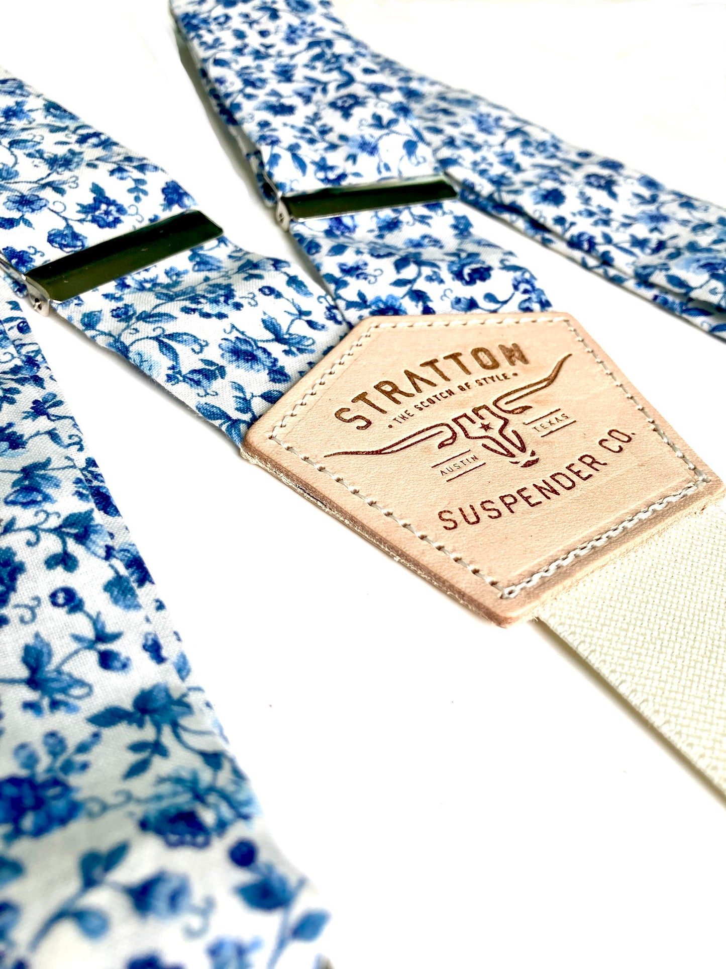Stratton Suspender Co. Straps in Summertime Blue Floral 