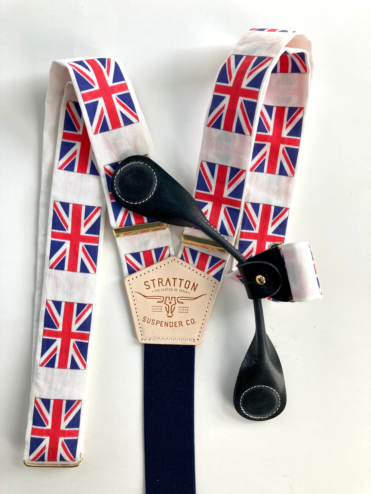 Union Jack Coronation Day Leather Suspenders